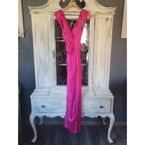 Anthropologie DOLAN Satin Halter Jumpsuit - Medium Petite (MP) - Picture 7 of 7